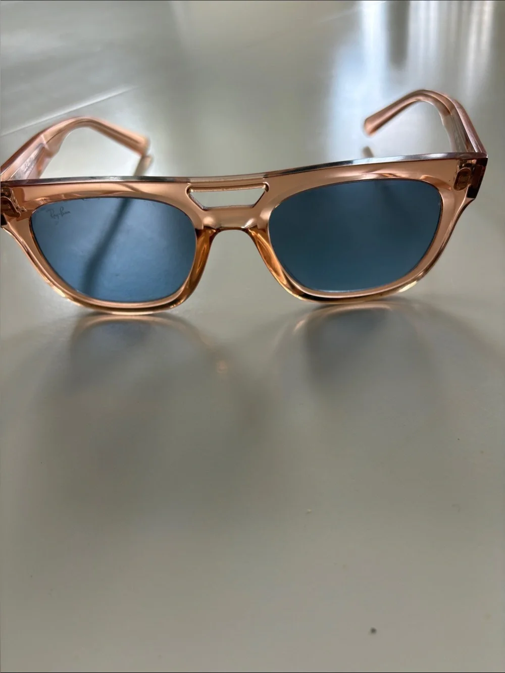 Ray-Ban Men's Transparent Amber Square Sunglasses